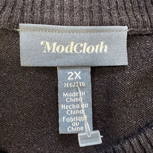 Modcloth Slice Of Life‎ Sweater Plus Size 2X Pullover Soft Stretchy Crew Neck - Picture 7 of 10